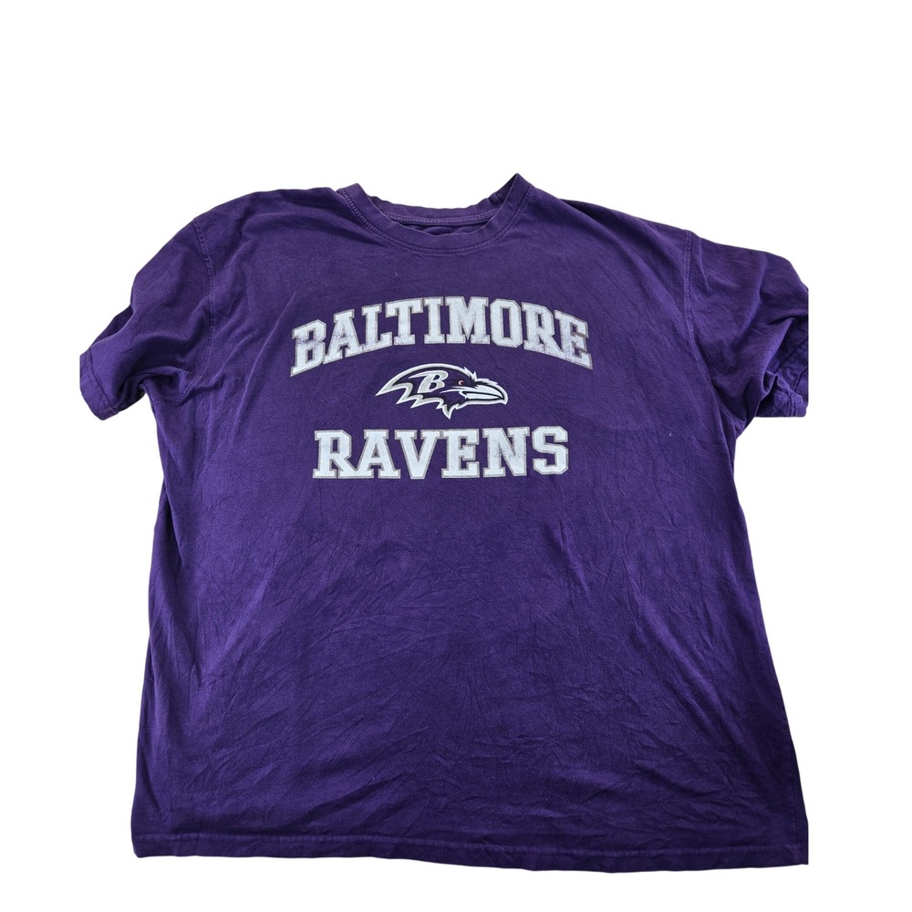 Majestic T-Shirt Mens 4XL Purple Baltimore Ravens Graphic Short Sleeve Cotton